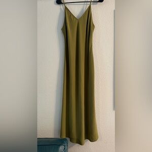 Olive green long dress